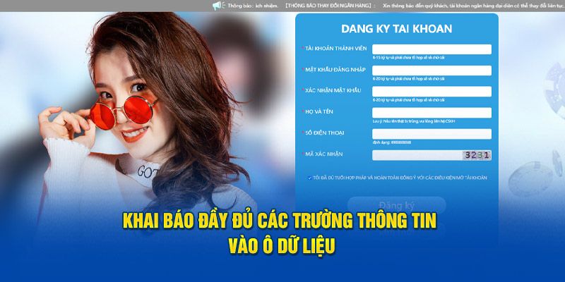 Truy cập vào mục đăng Ký 123B và điền đầy đủ thông tin